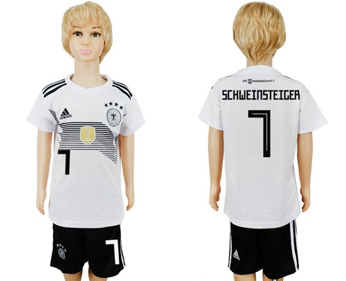 Germany #7 Schweinsteiger White Home Kid Soccer Country Jersey - Click Image to Close